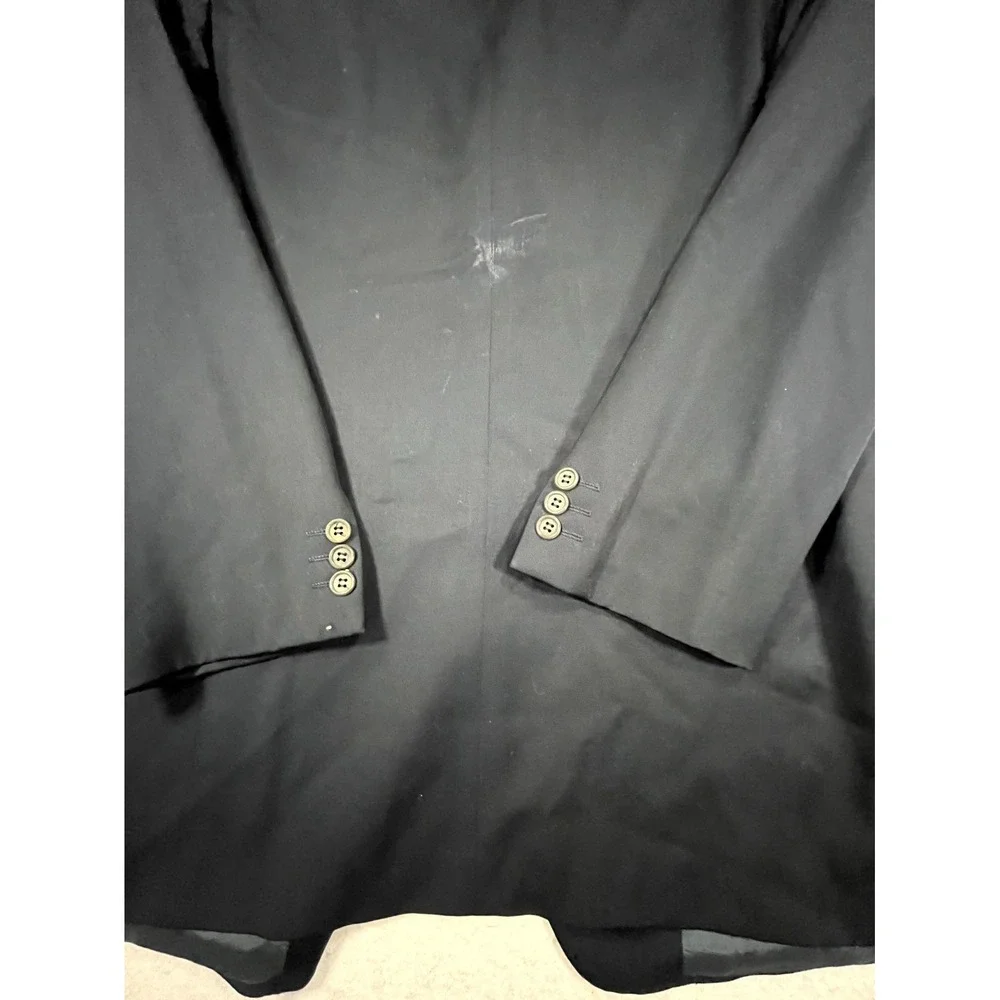 VTG Giorgio Armani Blazer Jacket Mens Black Notch Lapel Single Breasted Formal